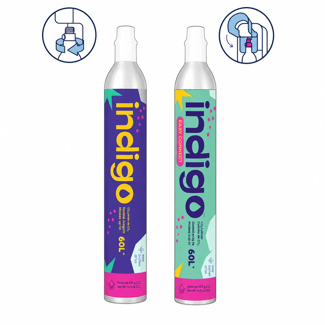 Échange de bonbonnes de CO₂ Indigo