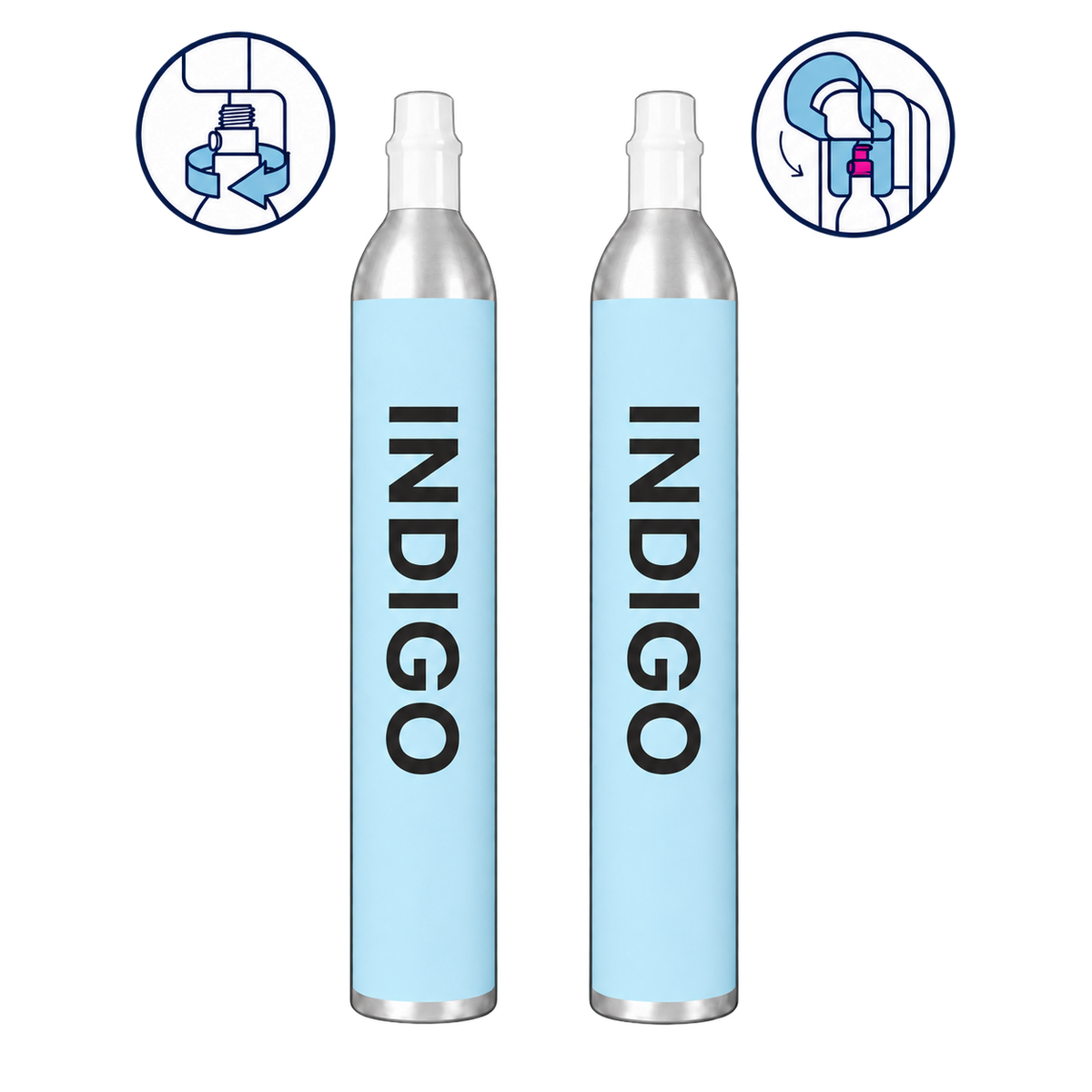 Échange de bonbonnes de CO₂ Indigo